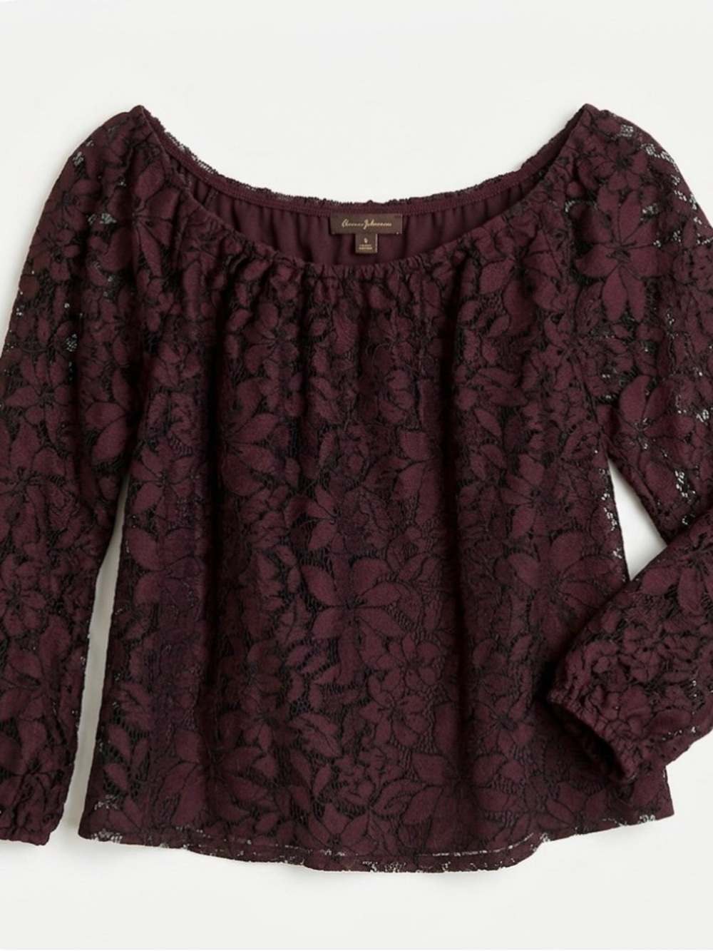 HOLLISTER Lace Overlay Crop Top with Underlay, Women’s XS, Burgundy